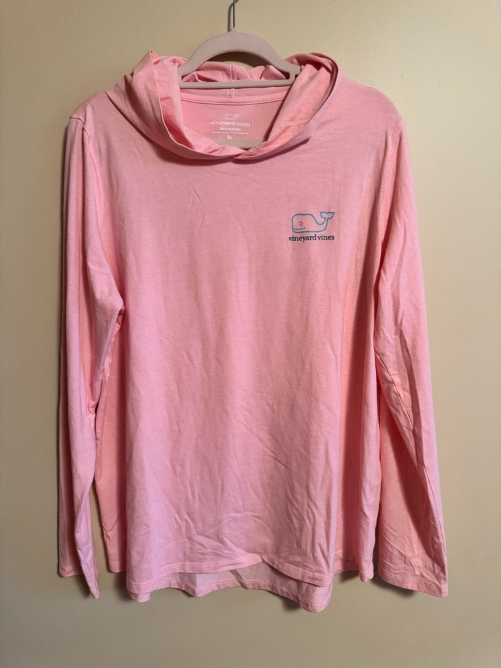 Vineyard Vines Coral Pink Logo Tee Hoodie